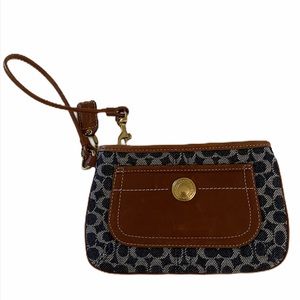 Authentic Denim/Leather Signature Coach Wr…